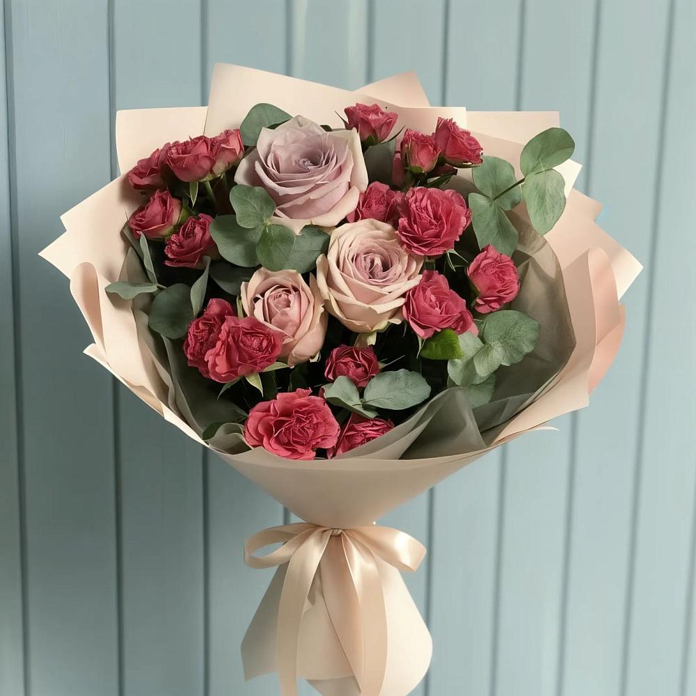 Букет цветов из: Гвоздики и Розы в Мелиховской