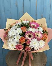 Букет цветов из:  Розы, Герберы и Хризантемы #REPLACE_PRED# Мелиховской