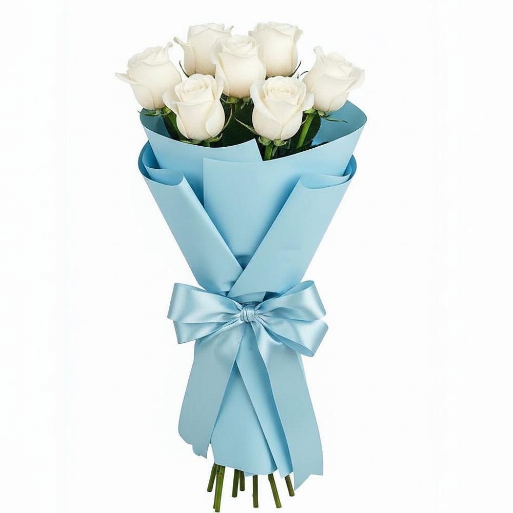 Букет 7 белых роз Проуд в Мелиховской