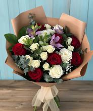 Букет цветов из:  Розы и Альстромерии #REPLACE_PRED# Мелиховской