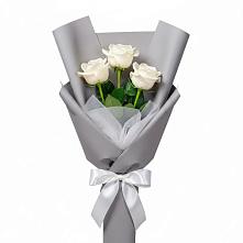 Букет 3 белые розы #REPLACE_PRED# Мелиховской
