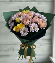 Букет цветов из:  Хризантемы и Розы #REPLACE_PRED# Мелиховской
