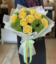 Букет цветов из:  Хризантемы и Розы #REPLACE_PRED# Мелиховской