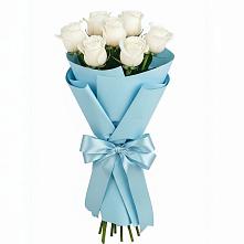 Букет 7 белых роз Проуд в Мелиховской