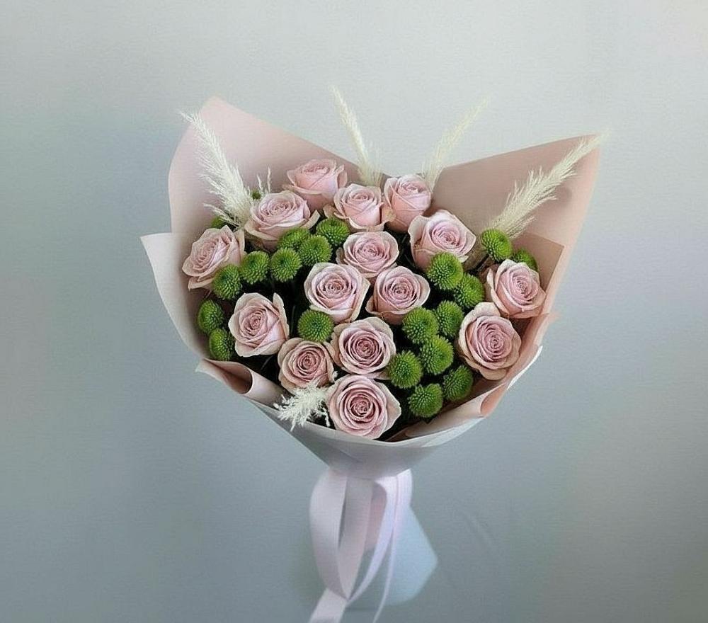 Букет цветов из: Розы и Хризантемы в Мелиховской