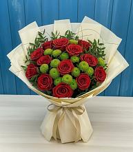 Букет цветов из:  Розы и Хризантемы в Мелиховской