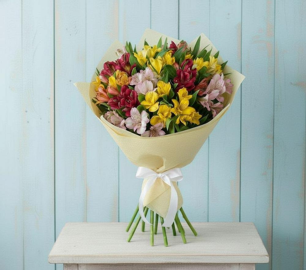 Букет цветов из: Альстромерии в Мелиховской