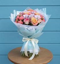 Букет цветов из:  Хризантемы и Розы #REPLACE_PRED# Мелиховской