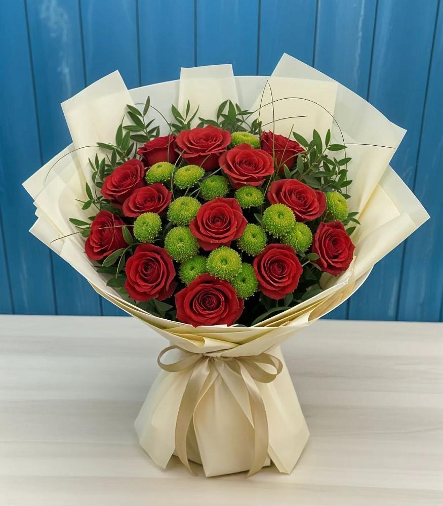 Букет цветов из: Розы и Хризантемы в Мелиховской