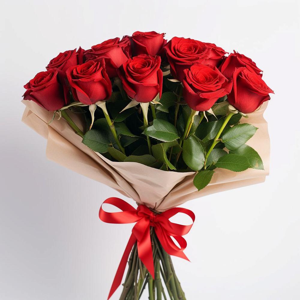 Букет 11 Красных роз Эдлесс Лав в Мелиховской