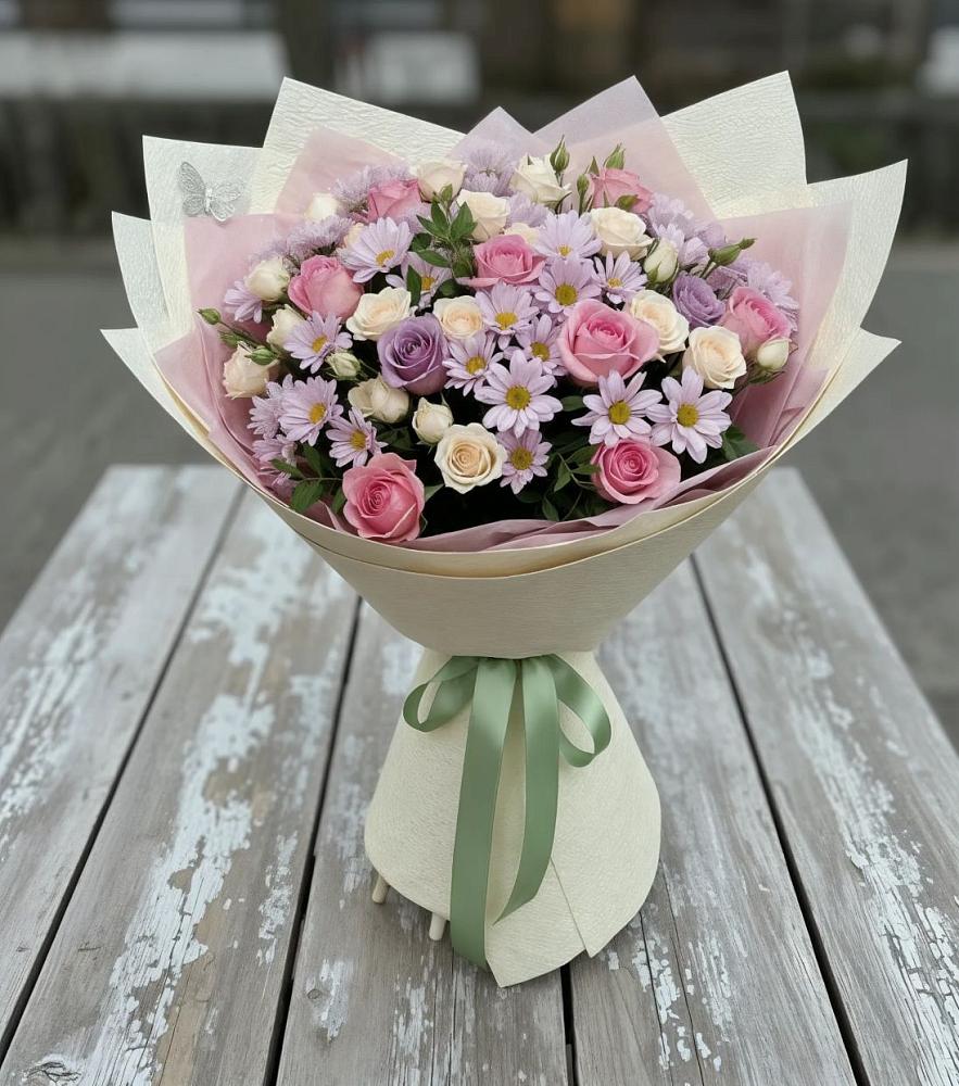 Букет цветов из: Розы и Хризантемы в Мелиховской